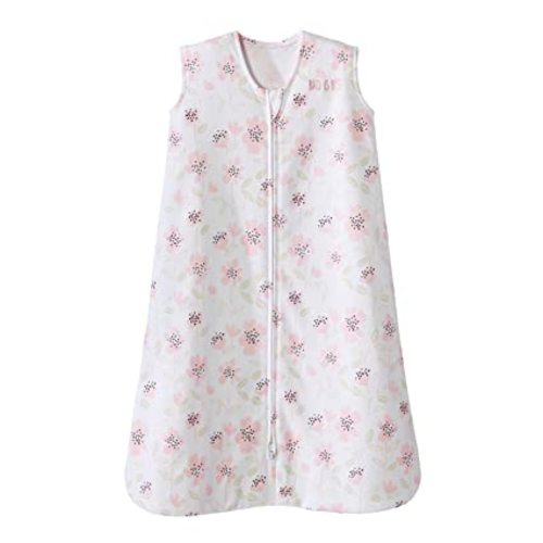 HALO SleepSack, 100% Cotton Wearable Blanket, Swaddle Transition Sleeping Bag, TOG 0.5, Wildflower Blush, Medium, 6-12 Months