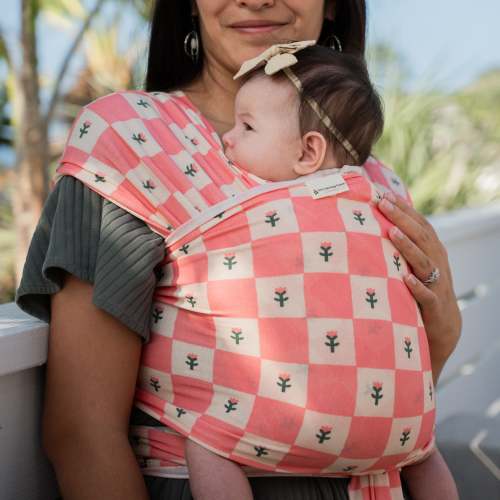 Darling Baby Wrap (7-35 lbs) | Tulip & Check Print | hope&plum