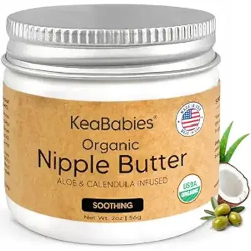 Organic Nipple Butter for Cracked, Sore, Relief, Nursing Mom (Soothing 2oz)