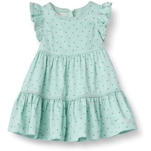 Amazon Essentials x Sofia Grainge Toddlers and Baby Girls' Woven Ruffle Sleeve Dress