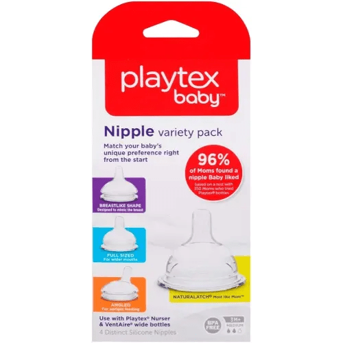 Playtex Nipple Variety Kit, Medium Flow, 4-Count