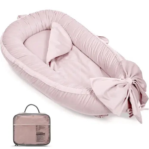EAQ Baby Lounger Cover Snuggle Me Lounger, Portable Baby Nest Breathable & Soft, Safe Baby Bassinet for Travel, Playtime