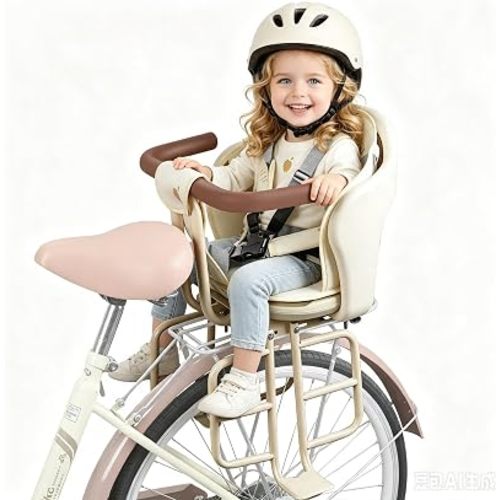 Rear Child Bike Seat, Rear Wraparound Kid Bike Seat Adjustable Backrest Arc Height with Harness and Pedals, Toddler Bike Seat for Adult Bicycles, Perfect for Children 6 Months to 6 Years