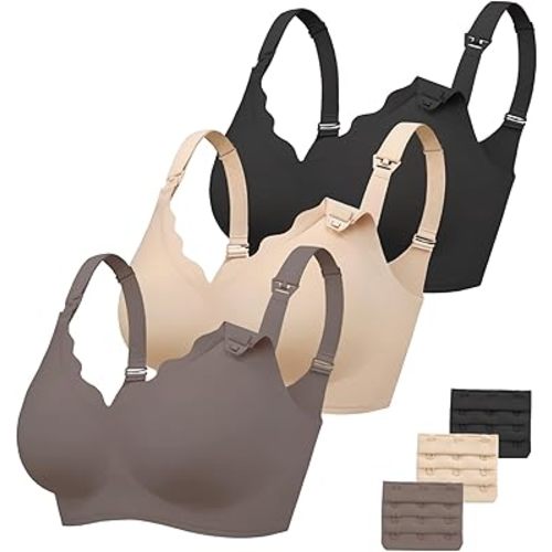 Vinfact Nursing Bras for Breastfeeding Jelly Support Comfort Soft Maternity Bra Seamless Wireless Wirefree Pregnancy Bralette