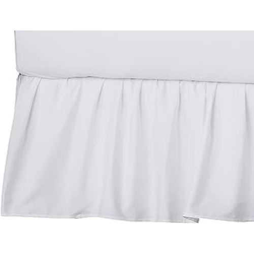 TL Care 100% Natural Cotton Percale Crib Bed Skirt, White, Soft Breathable, for Boys and Girls