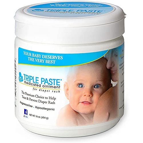 Triple Paste Diaper Rash Cream, Hypoallergenic Medicated Ointment for Babies, 16 oz