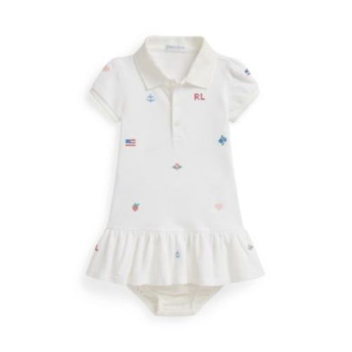Baby Girls' Embroidered Polo Dress and Bloomer, 2-Piece Set