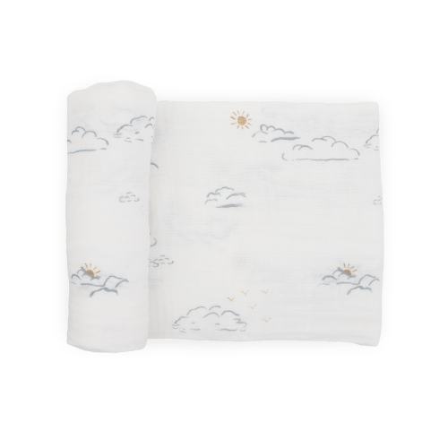 Cotton Muslin Swaddle Blanket - Partly Cloudy