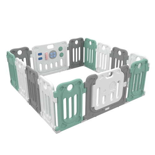 Baby Playpen, UNICOO® Adaptable Playpen for Babies & Toddlers, 60x60 inches Safe and Secure Play Area, Shape Adjustable Baby Play Fence, Indoor/Outdoor Safe Play Yard (Q02-MG Mint Green)