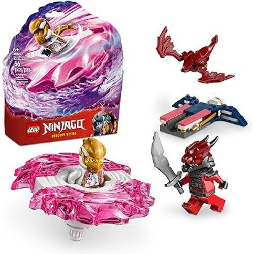 LEGO NINJAGO Sora's Dragon Spinjitzu Spinner - Spinning Blade Battle Building Toy for Kids, Boys and Girls, Ages 6+ - with 2 Minifigures - Gift Idea for Birthdays - 71824