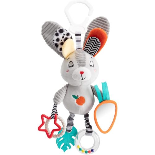 Baby Hanging Toys 0-12 Months - Interactive Stroller & Car Seat Toy with Jingle Sounds, Clinking Rings & Detachable Links | Safe Developmental Toys for Activity Gyms, Infant Baby Crib Mobile