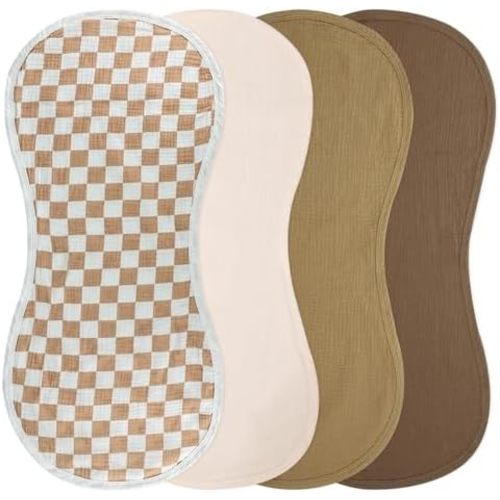 4 Pcs Muslin Changing Pad Liners Fits in Peanut Shape-Checkerboard