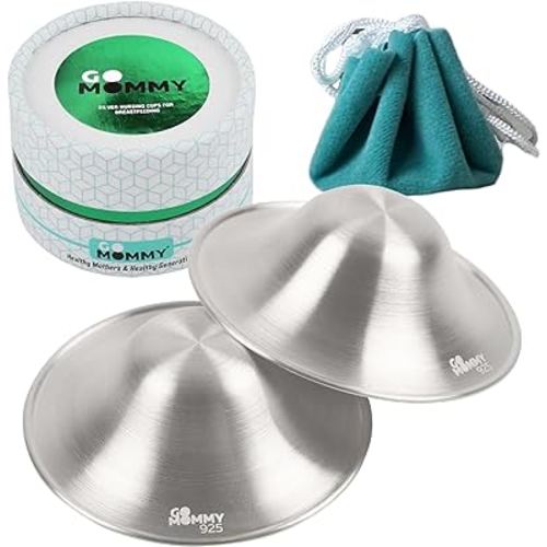 The Original Silver Nursing Cups, Nipple Shields for Nursing Newborn, Nipple Protector for Breastfeeding, Nipple Covers Breastfeeding, No Need Nipple Cream, Newborn Essentials Must Haves