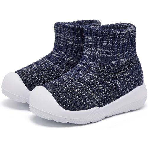 MORENDL Baby Sock Shoes Toddler Walking Shoes Infant Slippers Boys & Girls Non-Slip Sneakers - 9-12 Months Infant - Multi Blue