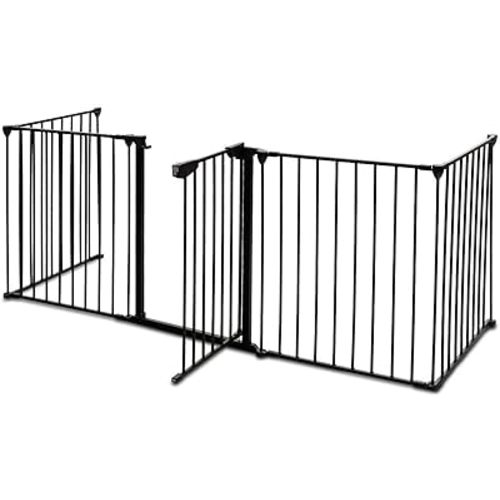 Inspirer Studio 5,6,8 Panel Heavy Duty Metal Gate Pet Fence Safe Playpen Barrier (Black, 5 Panel)