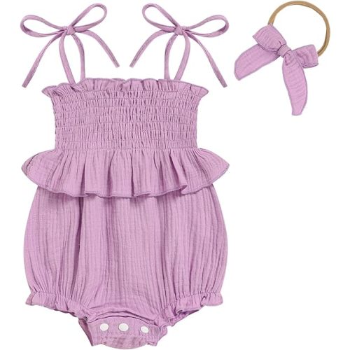 Baby Girl Romper Ruffle Newborn Girl Bodysuit Jumpsuit Baby Girl Clothes Outfit 0-18M
