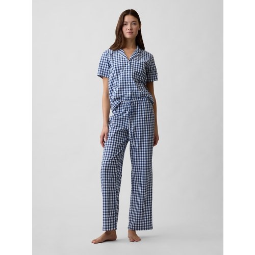 Poplin PJ Pants- XL in grey and white gingham