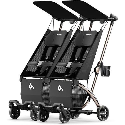 R1 Auto-Fold Double Travel Stroller - Can Turn into Two Single Strollers