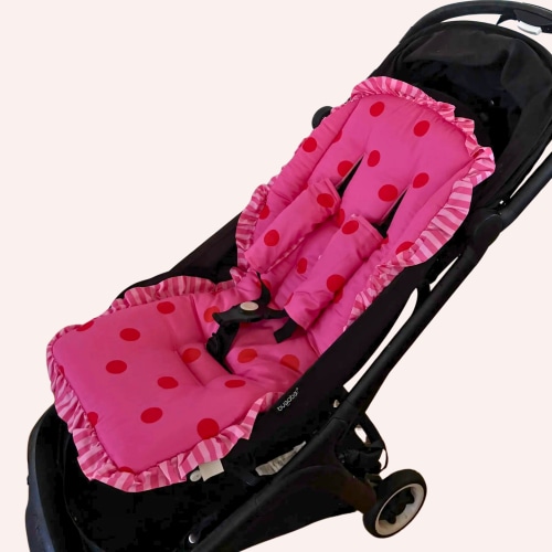 Pram Liner - Polka Dot Ruffle