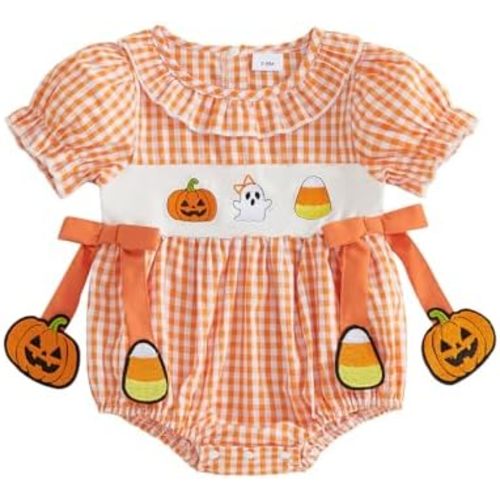 Thanksgiving Baby Girl Bubble Romper Short Sleeve Onesie 0-18M