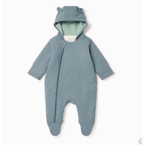 Ribbed Pramsuit (note: all colors neutral for the gender reveal)