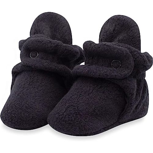 Zutano Unisex Fleece Baby Booties, Soft Sole and Non Slip | Stay On Slipper Socks for Infant/Toddler, Girls, Boys 3-24 Months