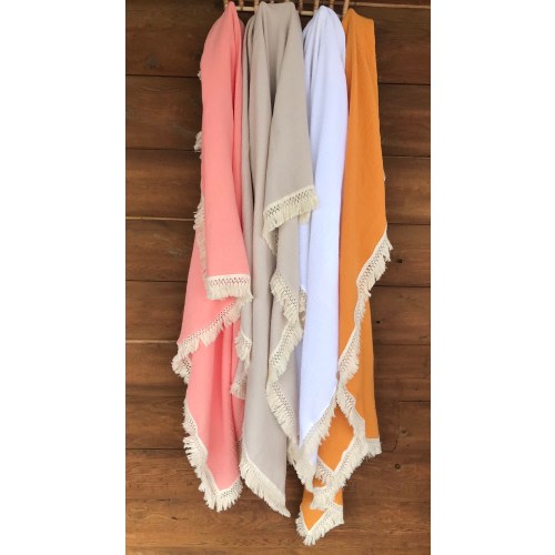 Fringe Baby Swaddle, Organic Muslin Cotton, Newborn Photography Prop