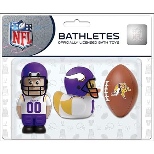 Baby Fanatic Bath Toys 3 Pack - Minnesota Vikings - Officially Licensed NFL Toy Set for Babies