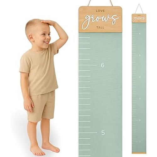 Beautiful Growth Chart for Wall - Cute Height Chart to Easily Track Your Kids' Growth and Milestones - Essential Baby and Toddler Playroom Decor That is Great for Gifting and Creates Lasting Memories