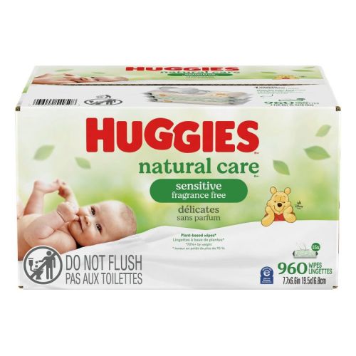 Huggies Natural Care Sensitive Unscented Baby Wipes- 15 pack (960ct total wipes)