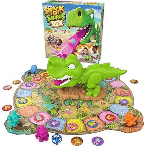 Spin Master Games, Snack-O-Saurus Rex, Interactive Dinosaur Toy for Kids, Board Games for Family Night, 2-4 Players, for Ages 5 & Up