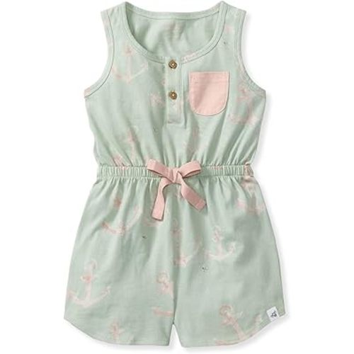 Burt's Bees Baby Baby Girls Romper, 100% Organic Cotton One-piece Shortall and Layette Set Girl Outfit