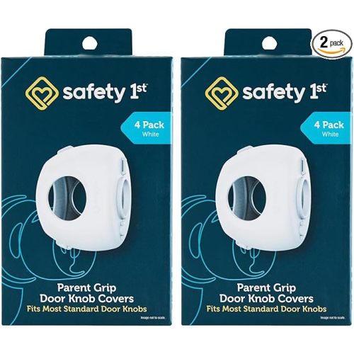 Safety 1st Parent Grip Door Knob Covers, White, One Size,4 Count (Pack of 2) (HS3260600)