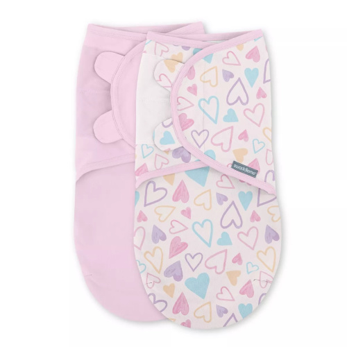 SwaddleMe by Ingenuity Swaddle Original para Bebé, 100% Algodón, Mejora el Sueño y Calma el Reflejo de Sobresalto, 0-3 Meses, 1.0 TOG, Paquete de 2 - Te Amo