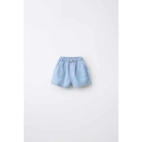 DENIM POCKET SHORTS - Mid-blue | ZARA United States