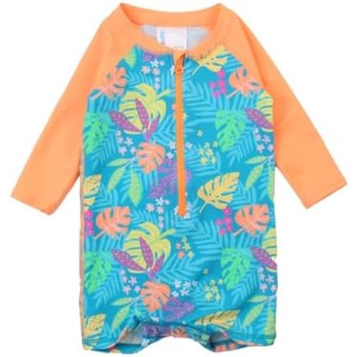 RUGGEDBUTTS Baby/Toddler Boy Swimsuit, One Piece Zipper Rash Guard Sunsuit with UPF 50+ Sun Protection