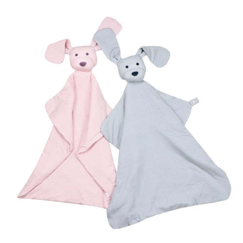 Dusty Blue Mini-Stripe Dog Lovey Blanket