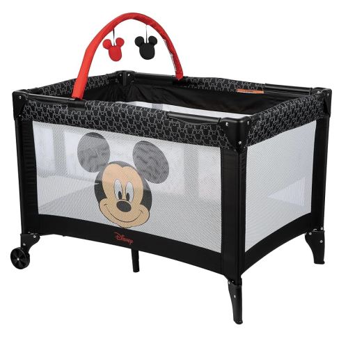 Disney Baby® 3D Ultra Play Yard with Bassinet and Storage Bag, Peeking Mickey