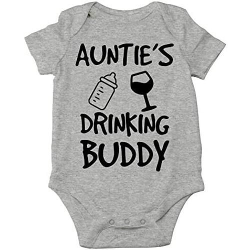 CBTwear Auntie's Drinking Buddy Baby Bodysuit Cute Girl Newborn Clothes Funny Infant Outfit Unisex