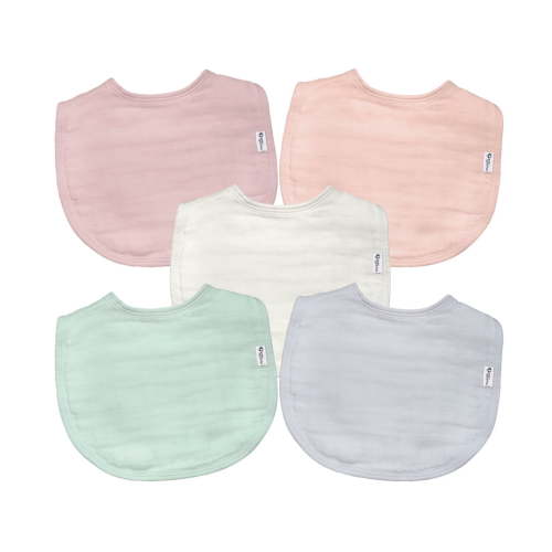 green sprouts Organic Cotton Muslin Bibs (5pk)-Rose Set-0-12 mo