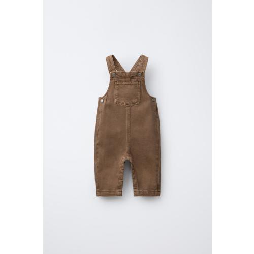 PLAIN TWILL OVERALLS - taupe brown | ZARA United States