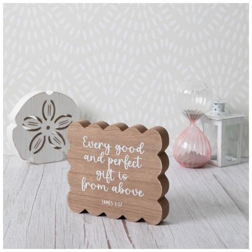 James 1:17 Scalloped Wood Decor
