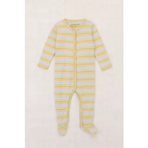 Baby Footed One Piece in Mist Avenue Stripe