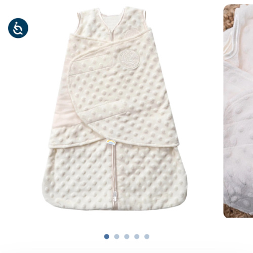 Cream Plushy Dot Velboa Swaddle - Newborn | HALO