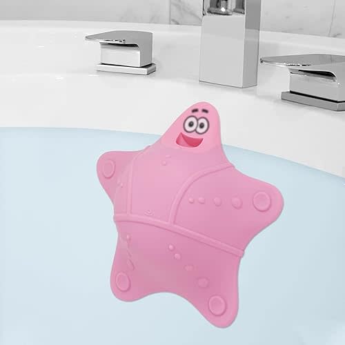 HengLiSam Bathtub Overflow Drain Cover, Starfish-Shaped Silicone Bath Tub Drain Plug with 5 Suction Cups, Adds 3-4 Inches of Water Depth, Pink