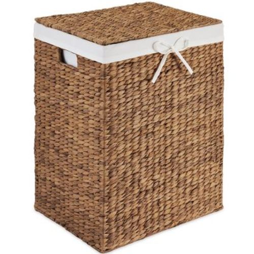 Best Choice Products Laundry Hamper w/ Lid, Handwoven Laundry Basket, w/ Removable Liner & Built-in Handles - Chestnut