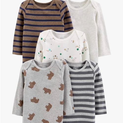 Simple Joys by Carter's Baby Boys Long-Sleeve Bodysuit Pack of 5Bodysuit