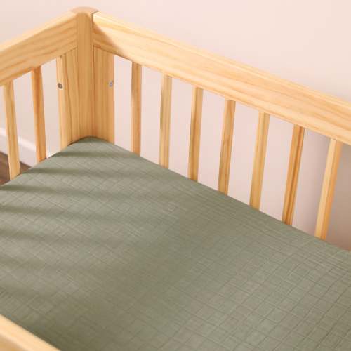 All-Stages Midi Crib Sheet in GOTS Certified Organic Muslin Cotton