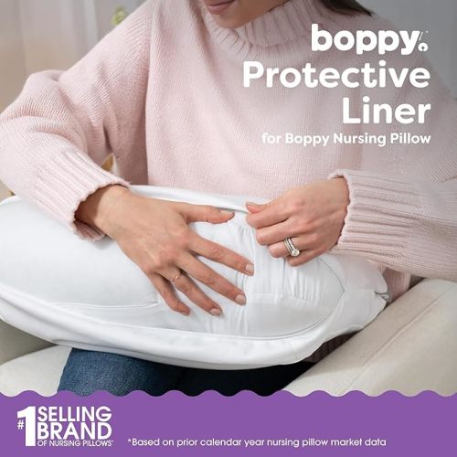 Boppy Nursing Pillow Liner - Waterproof Protection for Redesigned Boppy Nursing Pillow, Machine Wash & Dry, Wipeable, Liner Only - Nursing Pillow Sold Separately, White
