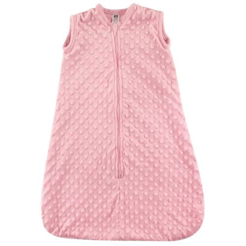 Hudson Baby Infant Girls Plush Sleeping Bag, Sack, Blanket, Light Pink Dot Mink, 0-6 Months
